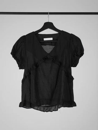 Kimi See-through Flutter Frill Blouse