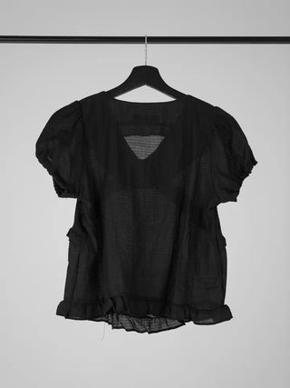 Kimi See-through Flutter Frill Blouse