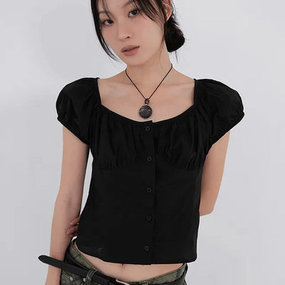 May Cap Sleeve Summer Cotton Blouse