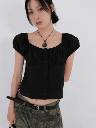 May Cap Sleeve Summer Cotton Blouse