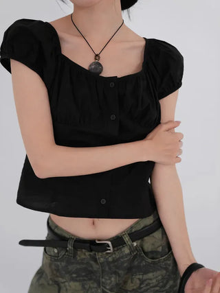May Cap Sleeve Summer Cotton Blouse