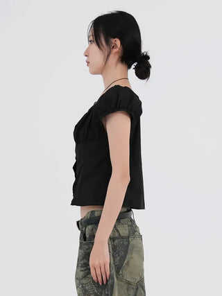 May Cap Sleeve Summer Cotton Blouse
