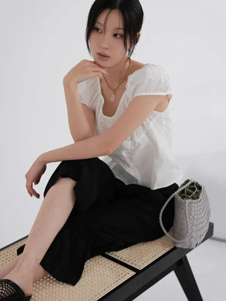 May Cap Sleeve Summer Cotton Blouse