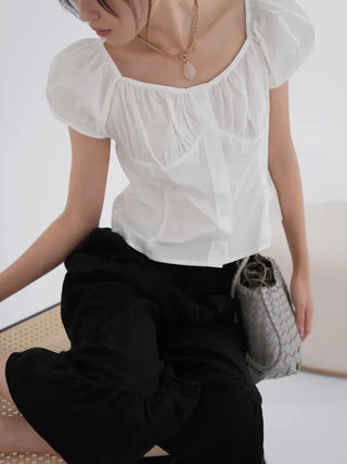 May Cap Sleeve Summer Cotton Blouse