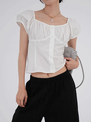 May Cap Sleeve Summer Cotton Blouse