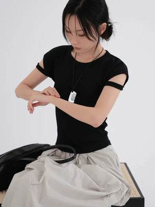 Rubo Sleeve Cut-off Basic Short Sleeve