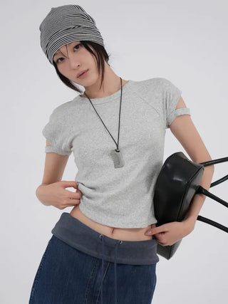 Rubo Sleeve Cut-off Basic Short Sleeve