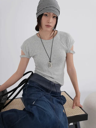 Rubo Sleeve Cut-off Basic Short Sleeve