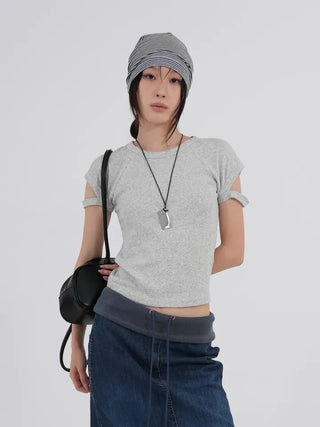 Rubo Sleeve Cut-off Basic Short Sleeve