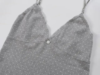 Mio Deep V Dot Flower Sleeveless Top