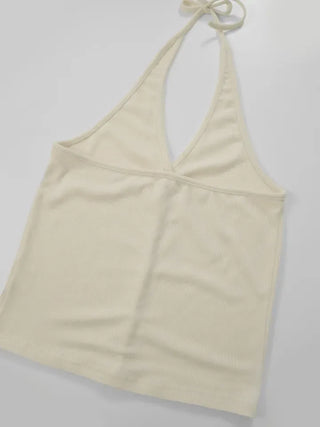 Kubin Basic Linen Halter Sleeveless Cardigan