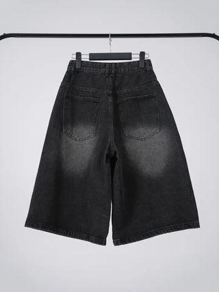 Dayu Front Pintuck Bermuda Denim Pants