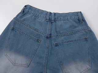 Dayu Front Pintuck Bermuda Denim Pants