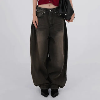 Nepo Mega Balloon Fit Washed Denim Pants