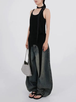 Nepo Mega Balloon Fit Washed Denim Pants