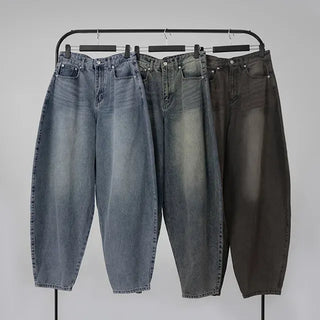 Nepo Mega Balloon Fit Washed Denim Pants