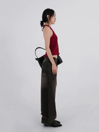 Nepo Mega Balloon Fit Washed Denim Pants