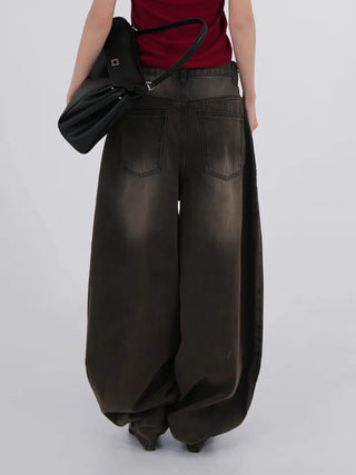 Nepo Mega Balloon Fit Washed Denim Pants