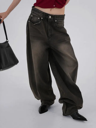 Nepo Mega Balloon Fit Washed Denim Pants