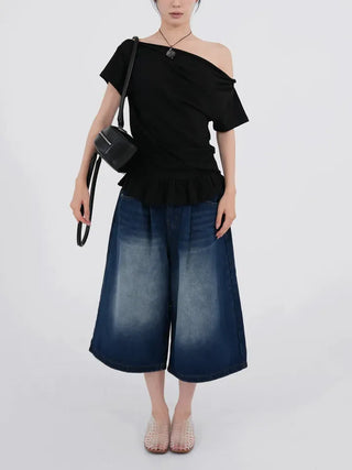 Yuko Boat Neck Flare Off-Shoulder Top