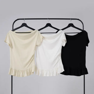 Yuko Boat Neck Flare Off-Shoulder Top