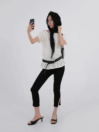 Yuko Boat Neck Flare Off-Shoulder Top