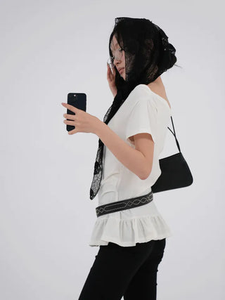 Yuko Boat Neck Flare Off-Shoulder Top