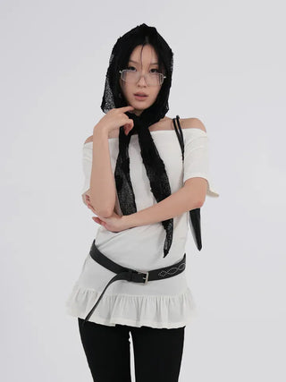 Yuko Boat Neck Flare Off-Shoulder Top