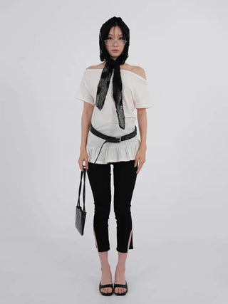 Yuko Boat Neck Flare Off-Shoulder Top
