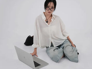 Sebin Basic Linen Crop Shirt
