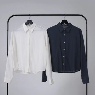Sebin Basic Linen Crop Shirt
