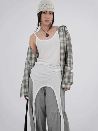Faye Long Sleeve Check Hoodie