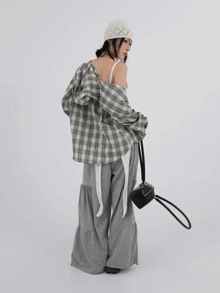 Faye Long Sleeve Check Hoodie