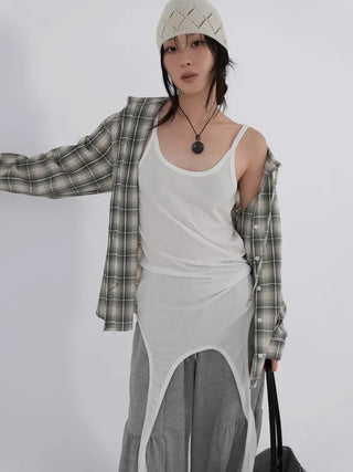 Faye Long Sleeve Check Hoodie