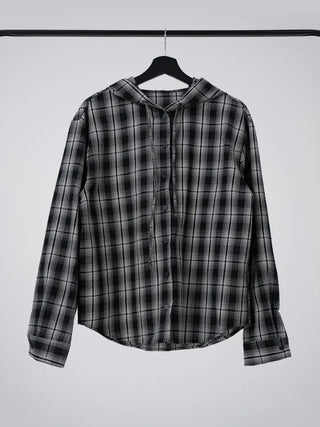 Faye Long Sleeve Check Hoodie