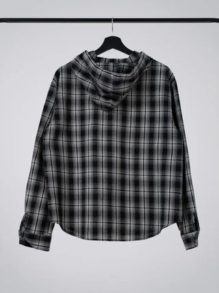 Faye Long Sleeve Check Hoodie