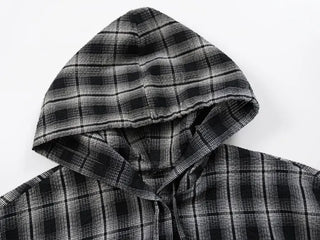 Faye Long Sleeve Check Hoodie