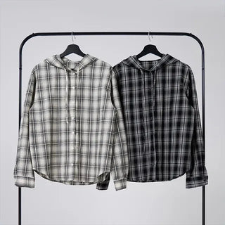 Faye Long Sleeve Check Hoodie