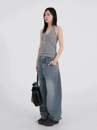 Lauren Button Halterneck Sleeveless