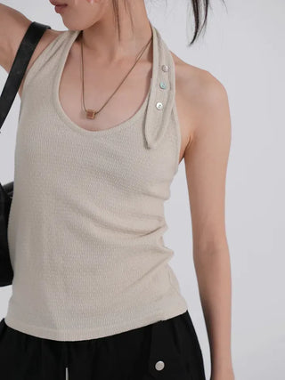 Lauren Button Halterneck Sleeveless
