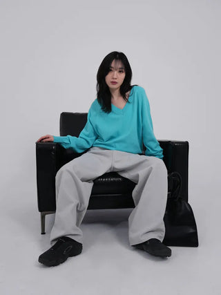 Dearning Slub Cotton Wide Pants