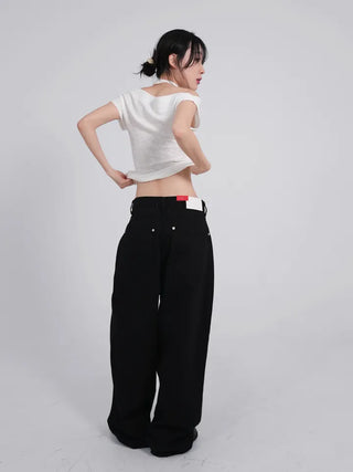 Dearning Slub Cotton Wide Pants
