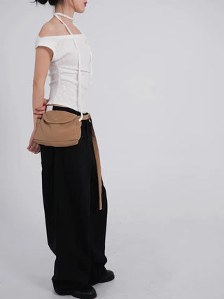 Dearning Slub Cotton Wide Pants