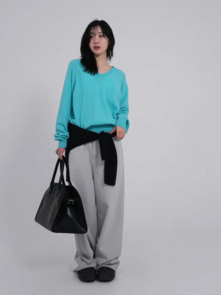 Dearning Slub Cotton Wide Pants