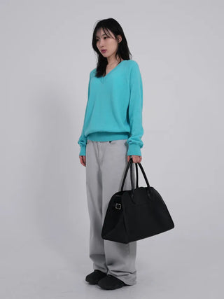 Dearning Slub Cotton Wide Pants