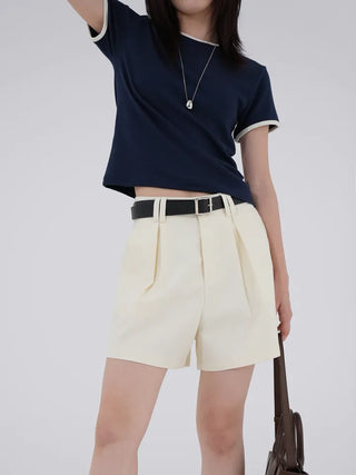 Mapu Color Block Modal Ringer Short Sleeve T-shirt