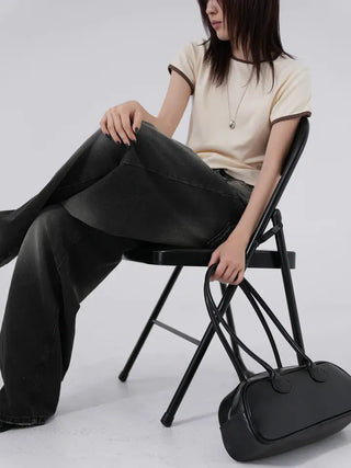 Mapu Color Block Modal Ringer Short Sleeve T-shirt