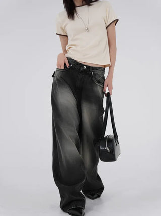 Mapu Color Block Modal Ringer Short Sleeve T-shirt