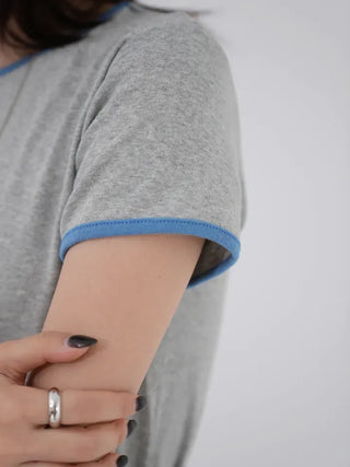 Mapu Color Block Modal Ringer Short Sleeve T-shirt