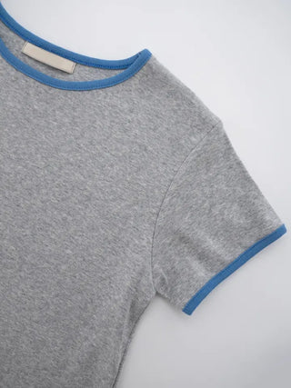 Mapu Color Block Modal Ringer Short Sleeve T-shirt